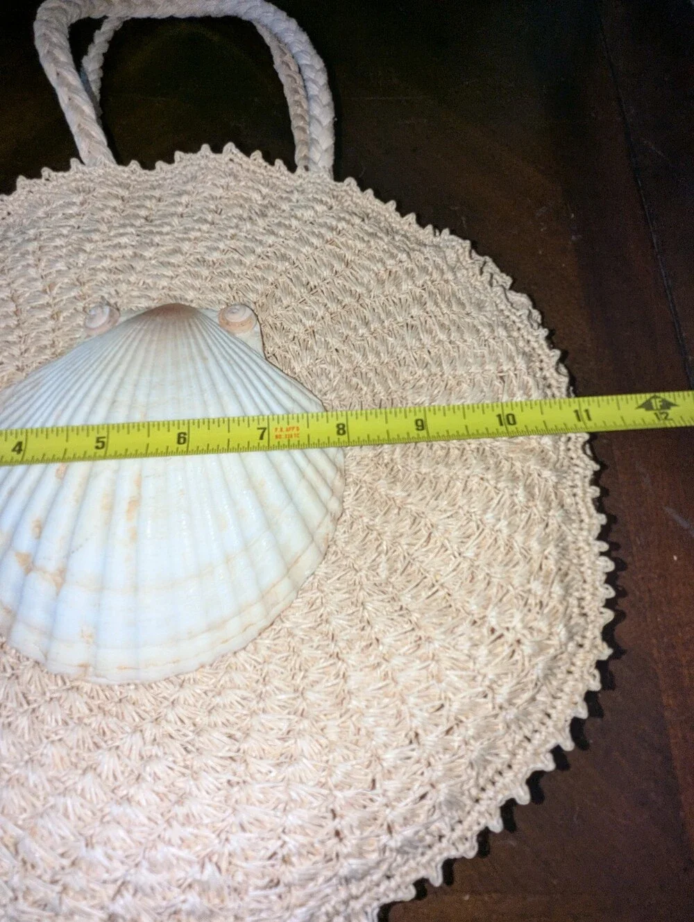 VTG 60s Round Woven Straw Beach Bag Made in Japan Shell - Picture 8 of 10
